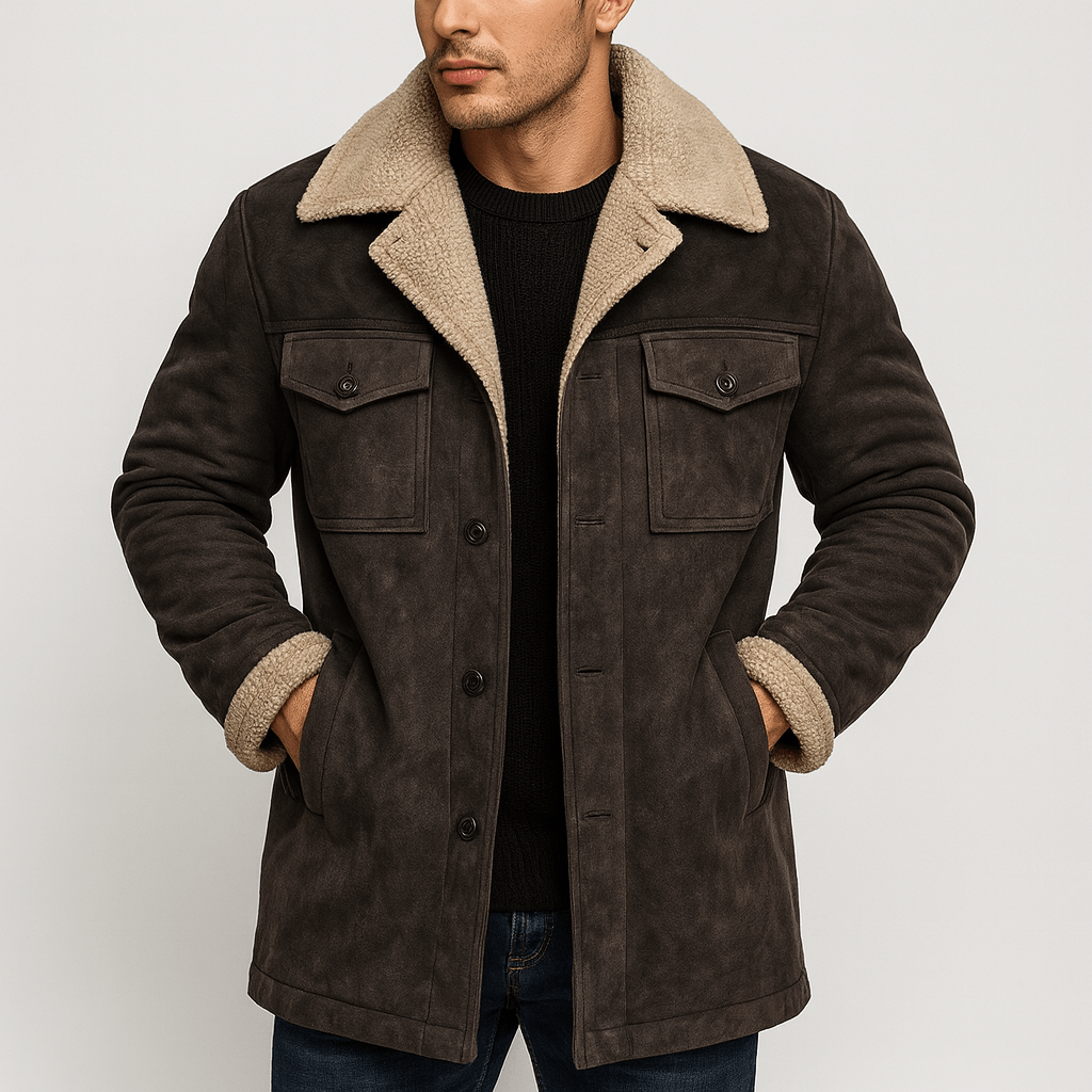 Stoneburry | Relaxed fit trench coat with plush collar