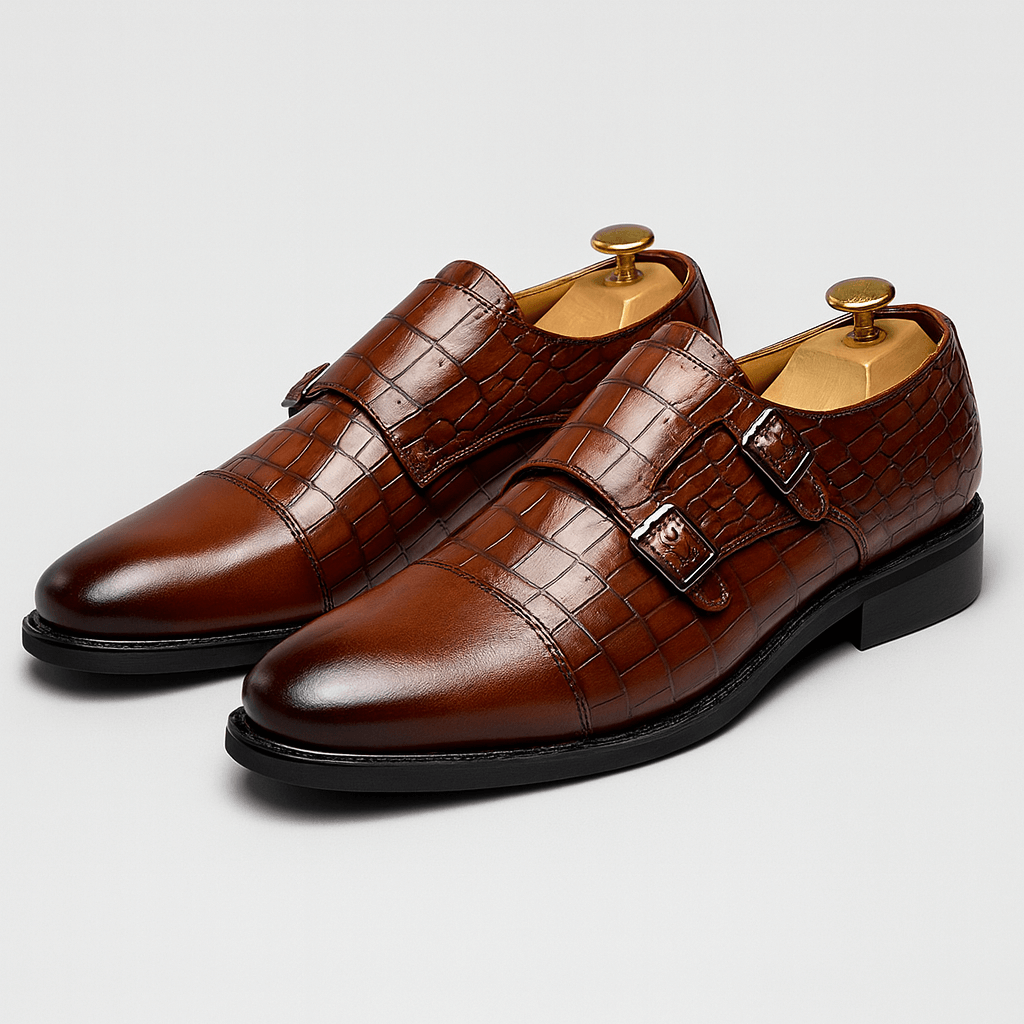 Stoneburry | Premium PU leather black oxford shoes