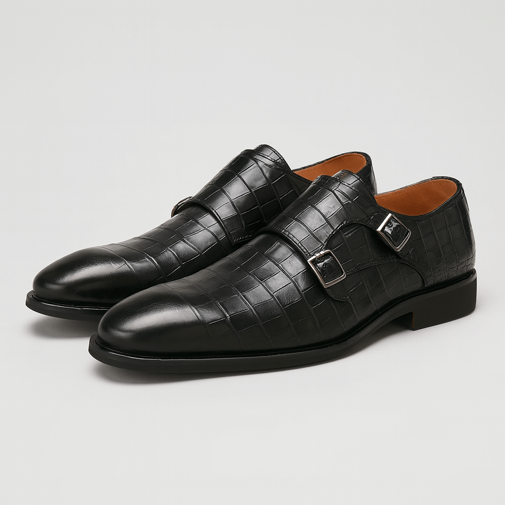 Stoneburry | Premium PU leather black oxford shoes