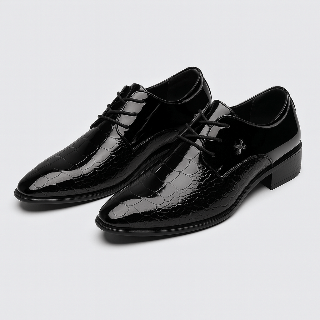 Stoneburry | Polished PU leather oxford shoes