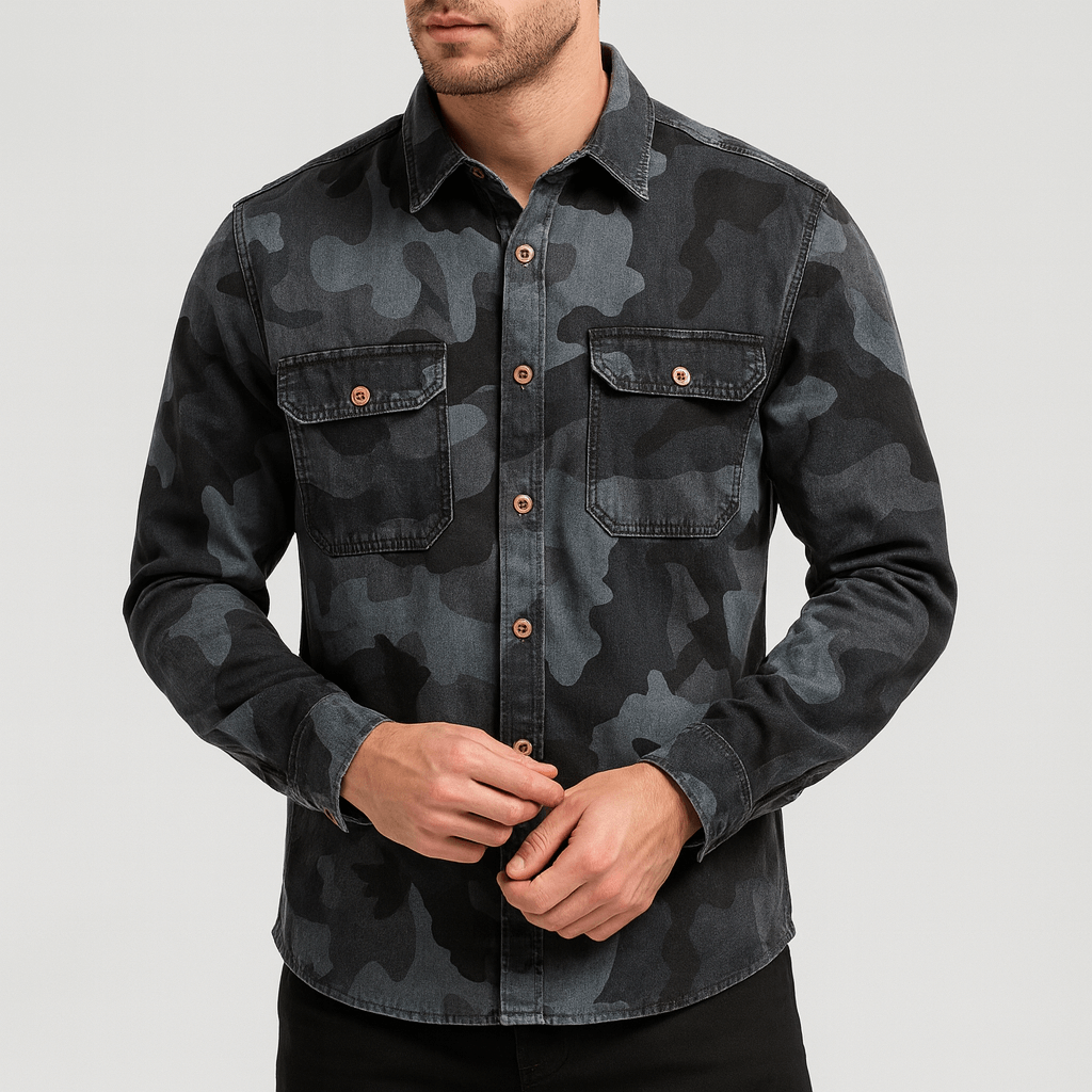 Stoneburry | Durable camouflage cargo shirt