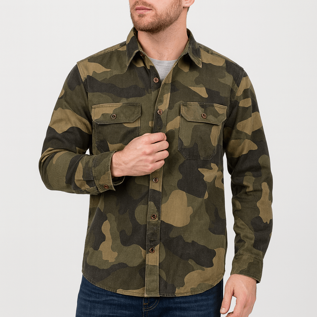 Stoneburry | Durable camouflage cargo shirt