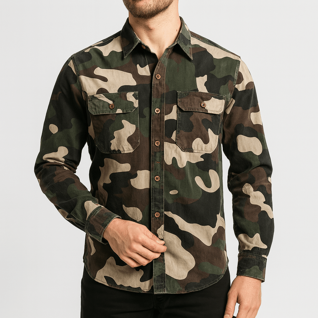 Stoneburry | Durable camouflage cargo shirt