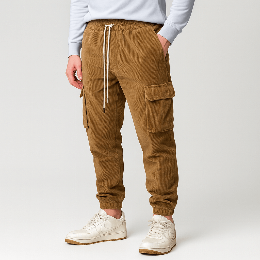 Stoneburry | Soft ribbed corduroy jogger pants