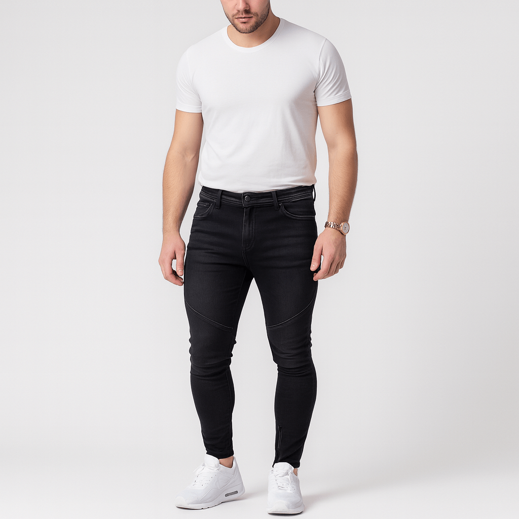 Stoneburry | Biker skinny jeans with zipper details