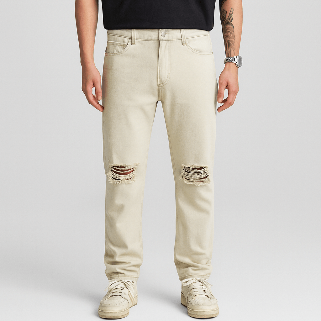 Stoneburry | Distressed denim slim-fit jeans