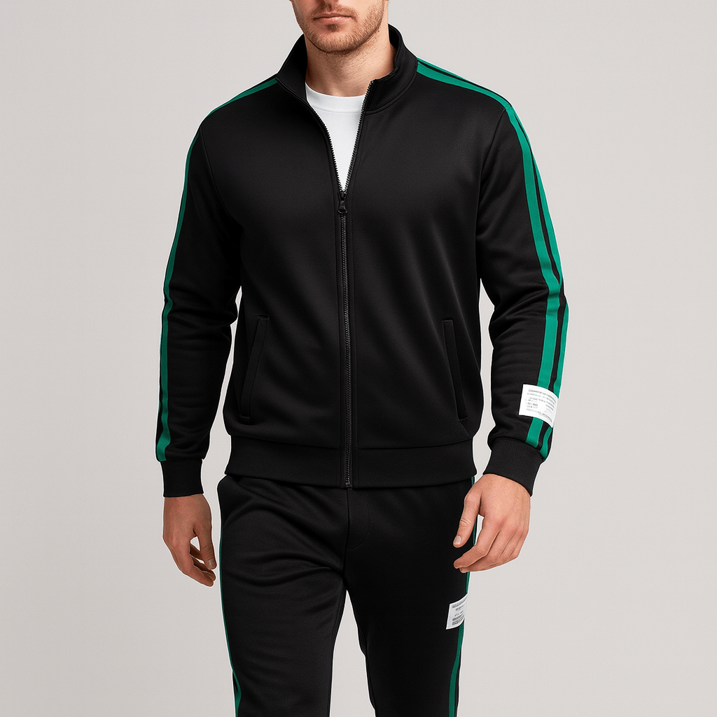 Stoneburry | Zip-up tracksuit set with contrasting stripes