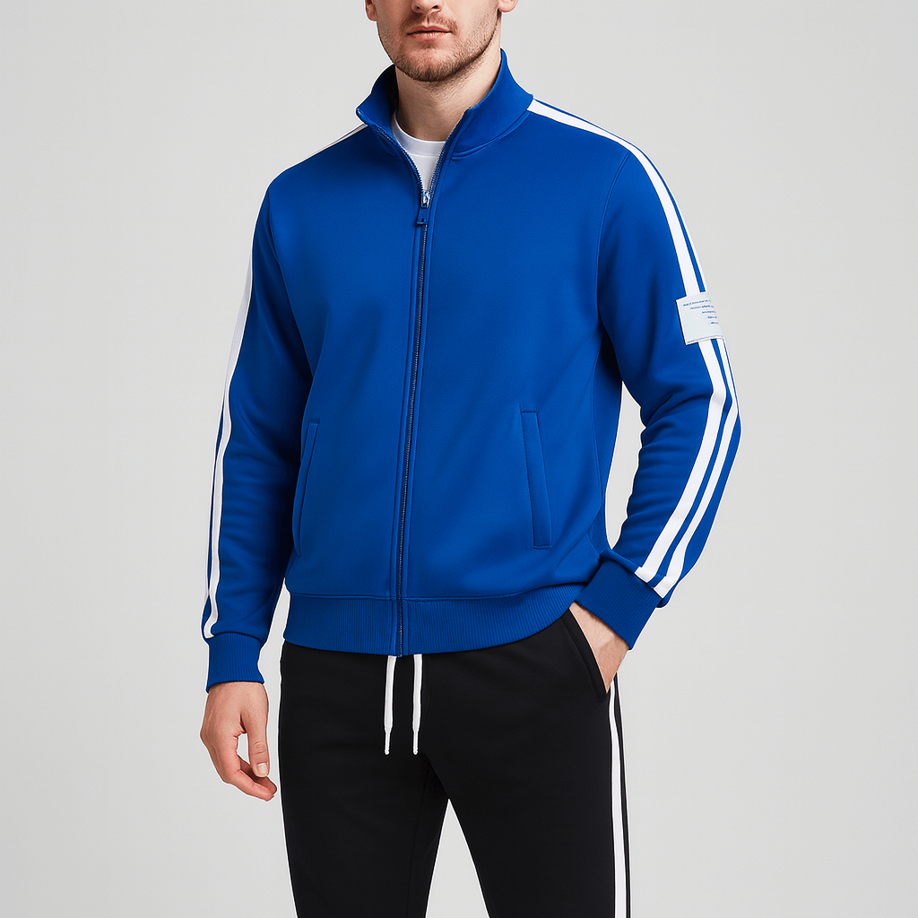 Stoneburry | Zip-up tracksuit set with contrasting stripes