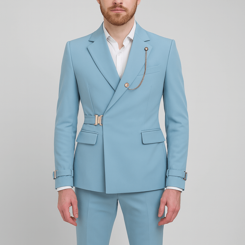 Stoneburry | Double-breasted suit with buckle details